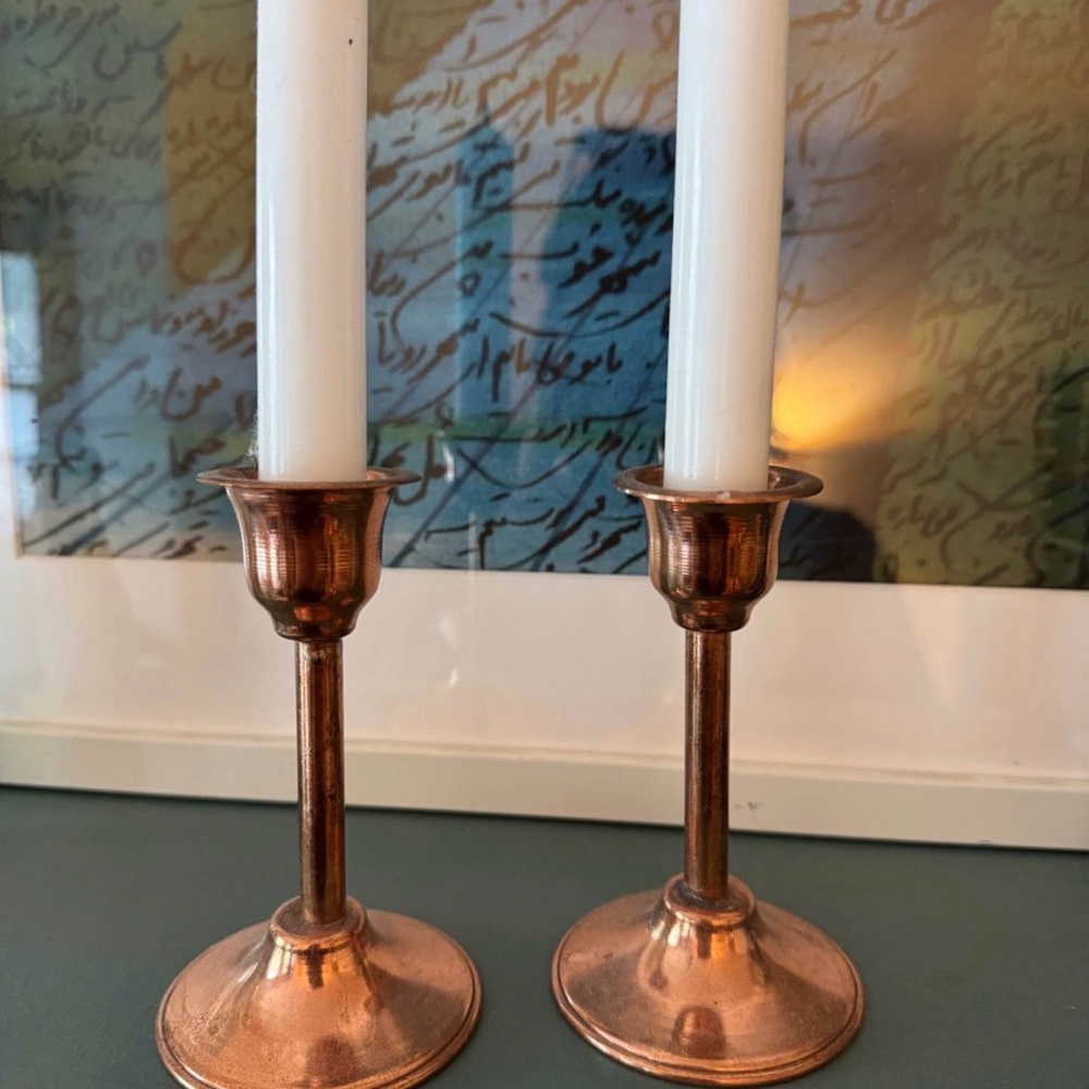 Elegant Handmade Copper Candlestick Holders